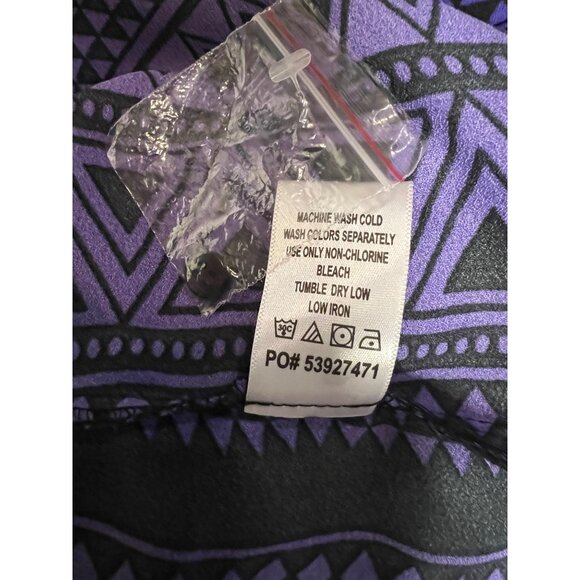 NWOT Romans 20W V-Neck Purple Black Geometric Print Tunic Top With 3/4 Roll Sle - Picture 12 of 12